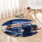 Personalized Cape Verde Blue Sharks Round Carpet Giant Spirit African Football 2026 Mascot