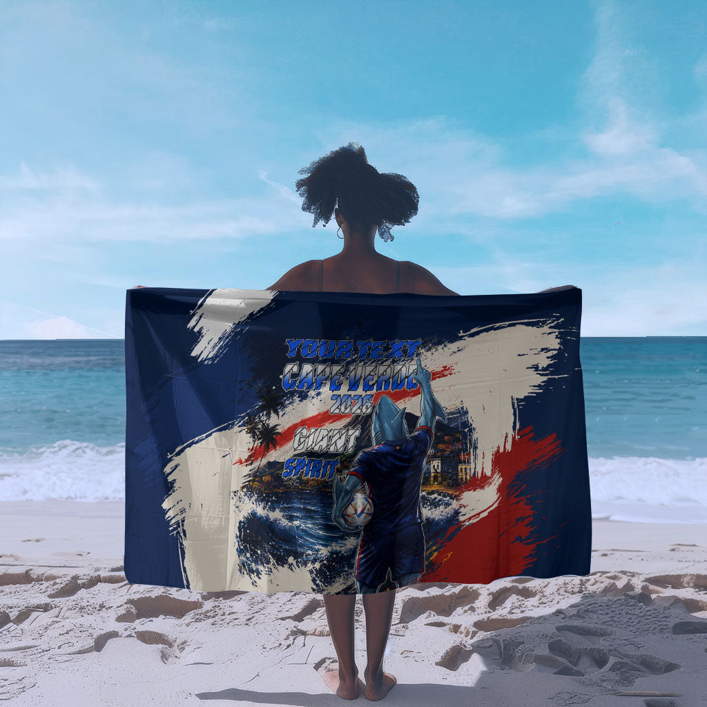 Personalized Cape Verde Blue Sharks Sarong Giant Spirit African Football 2026 Mascot
