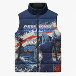 Personalized Cape Verde Blue Sharks Sleeveless Puffer Jacket Giant Spirit African Football 2026 Mascot