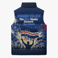 Personalized Cape Verde Blue Sharks Sleeveless Puffer Jacket Giant Spirit African Football 2026 Mascot