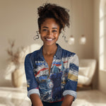 Personalized Cape Verde Blue Sharks Women Casual Shirt Giant Spirit African Football 2026 Mascot