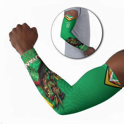 Personalized Guyana Cricket Amazon Warriors Arm Sleeves Tribal Warrior Mascot Fan