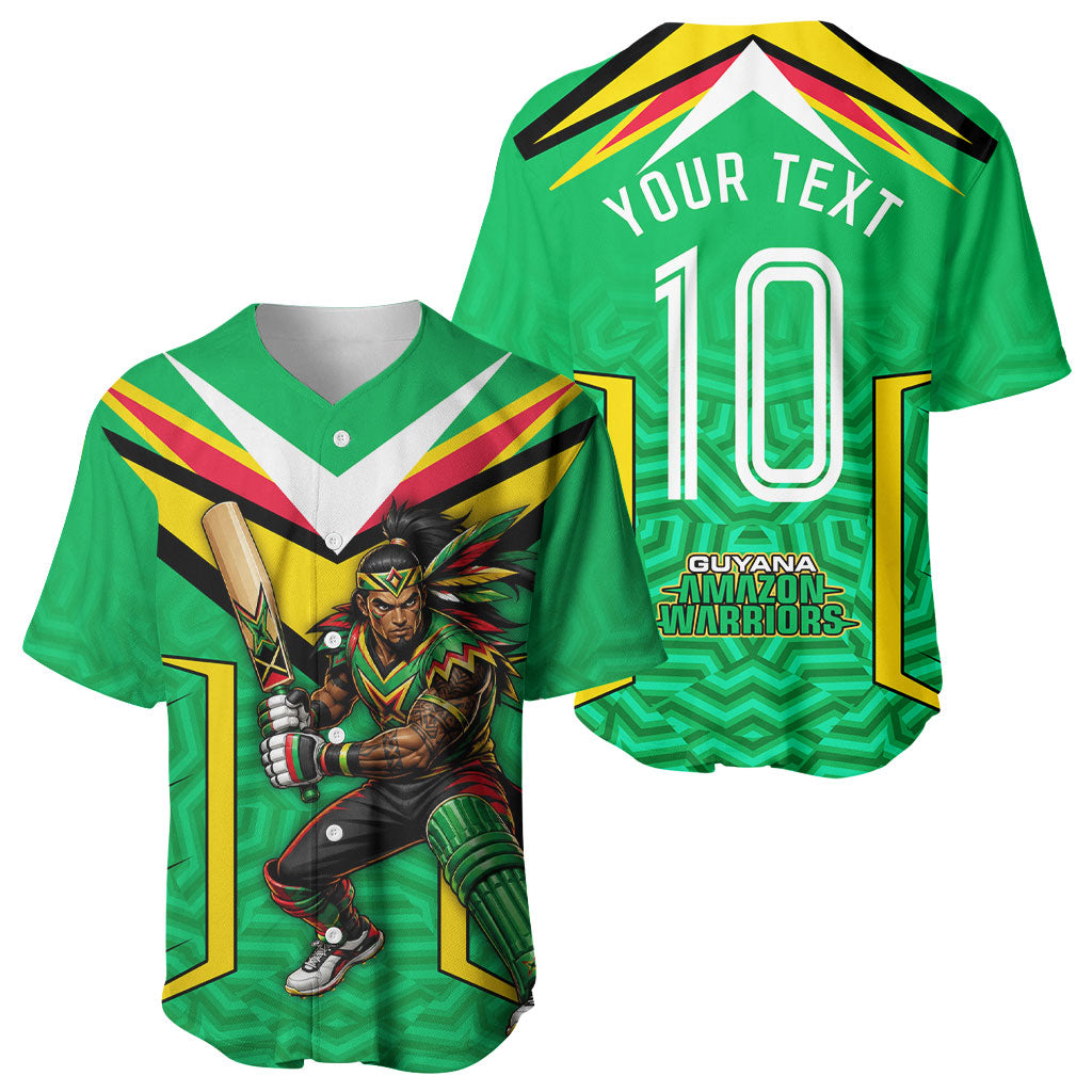 Personalized Guyana Cricket Amazon Warriors Baseball Jersey Tribal Warrior Mascot Fan