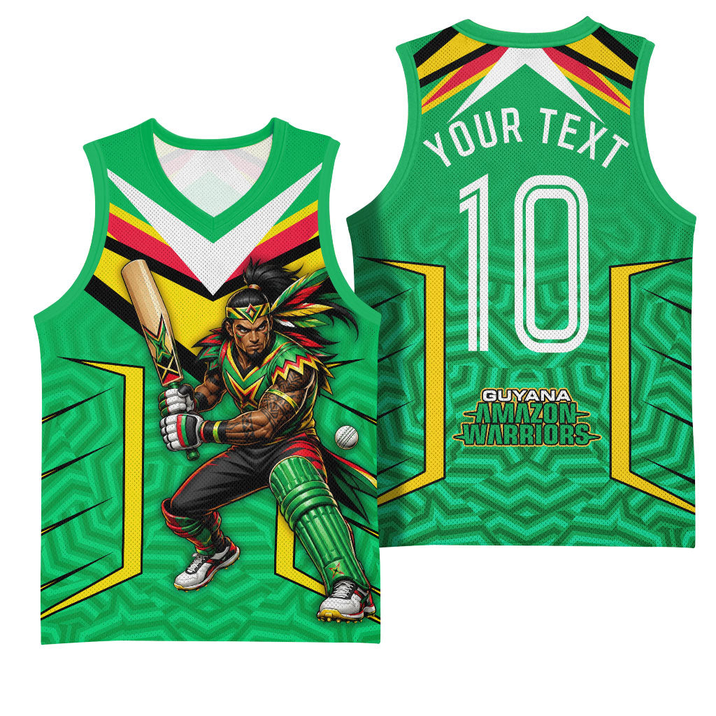 Personalized Guyana Cricket Amazon Warriors Basketball Jersey Tribal Warrior Mascot Fan