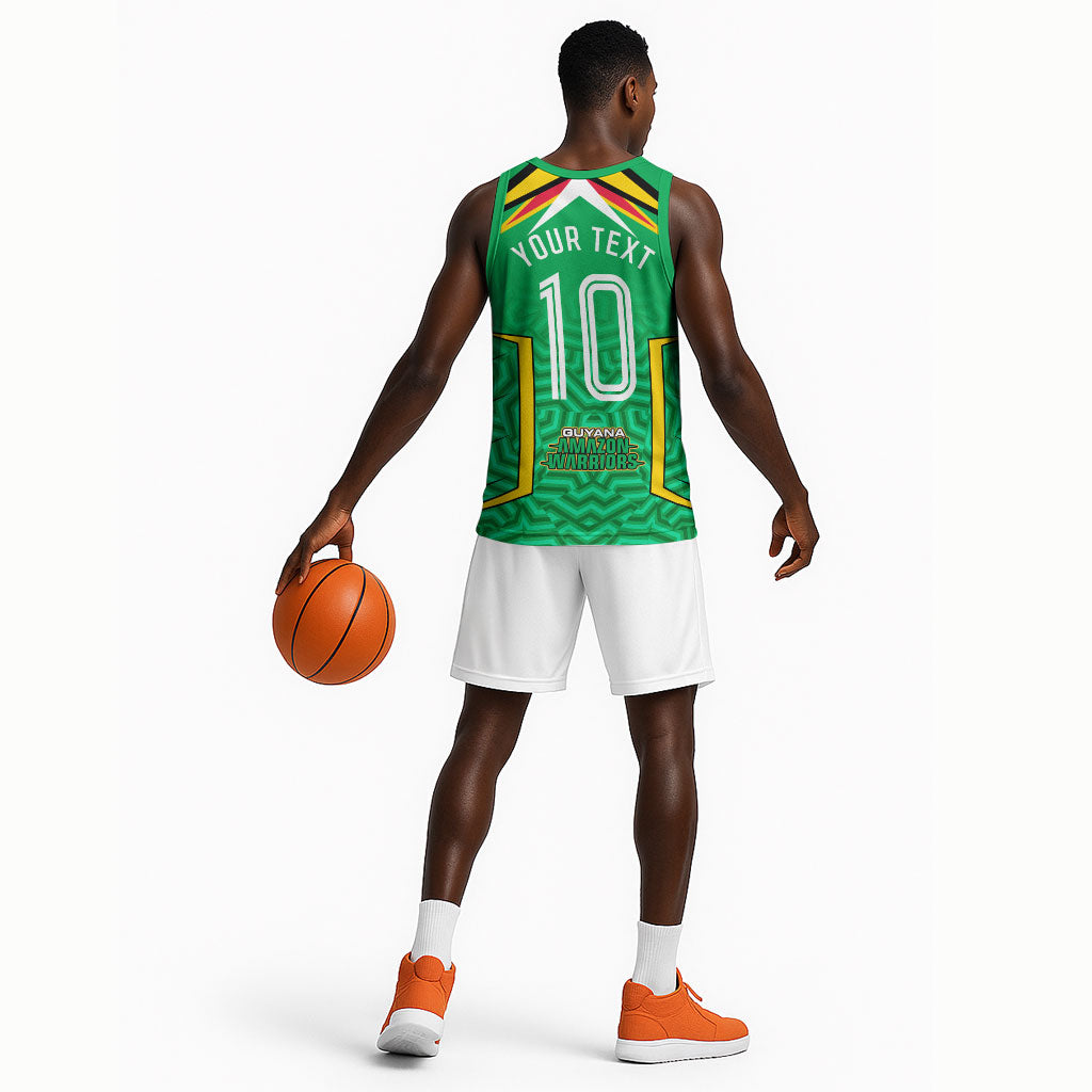 Personalized Guyana Cricket Amazon Warriors Basketball Jersey Tribal Warrior Mascot Fan