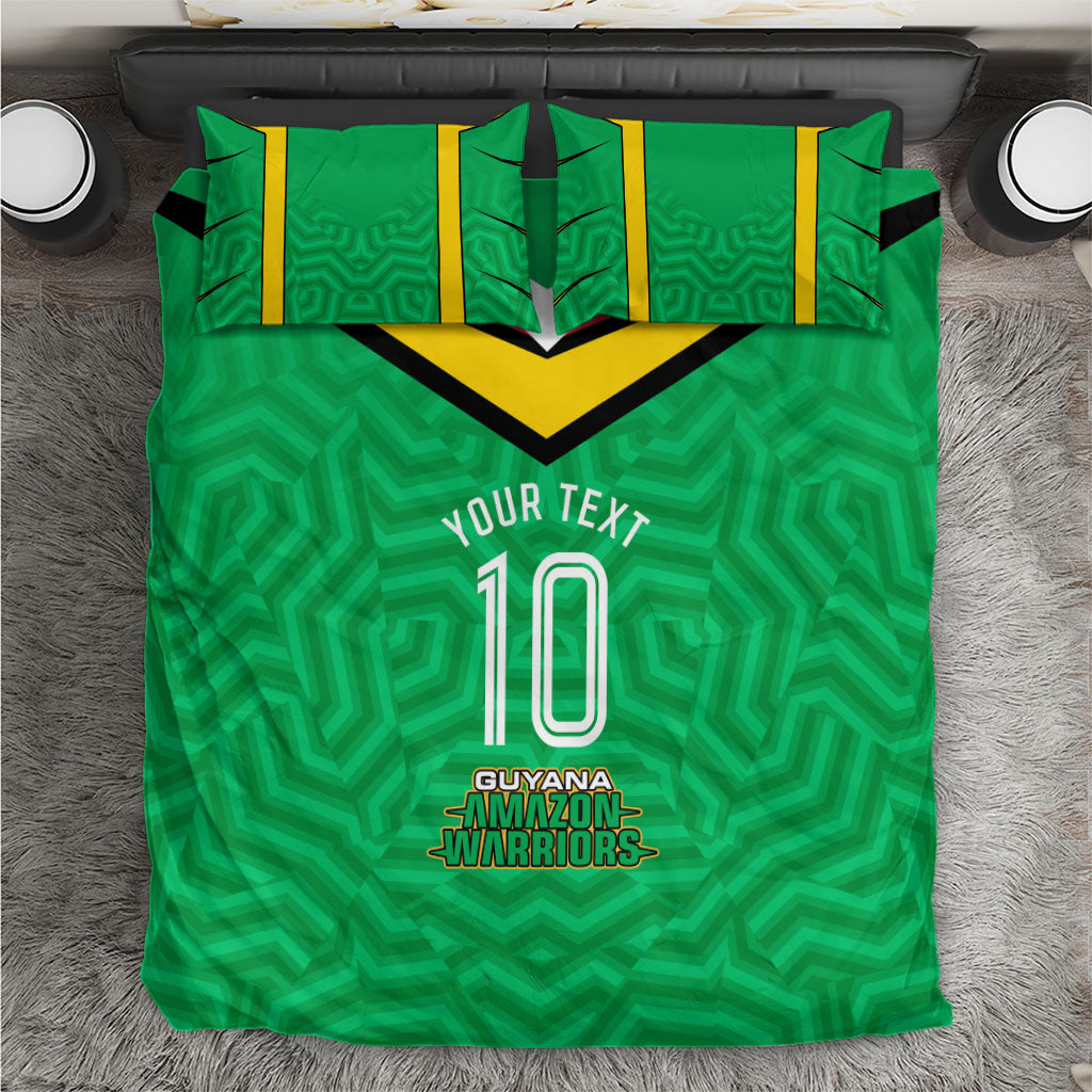 Personalized Guyana Cricket Amazon Warriors Bedding Set Tribal Warrior Mascot Fan