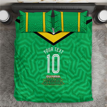 Personalized Guyana Cricket Amazon Warriors Bedding Set Tribal Warrior Mascot Fan