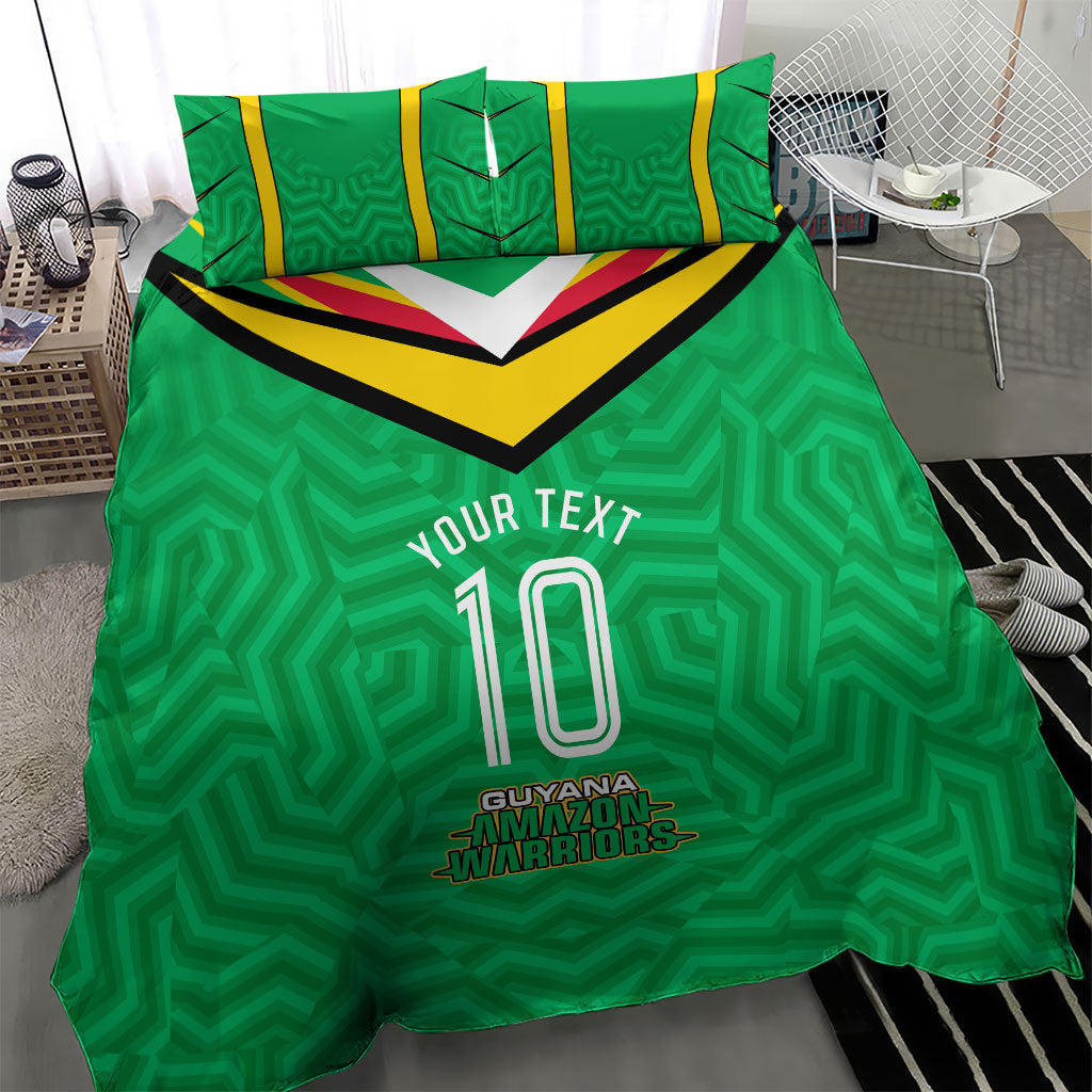 Personalized Guyana Cricket Amazon Warriors Bedding Set Tribal Warrior Mascot Fan