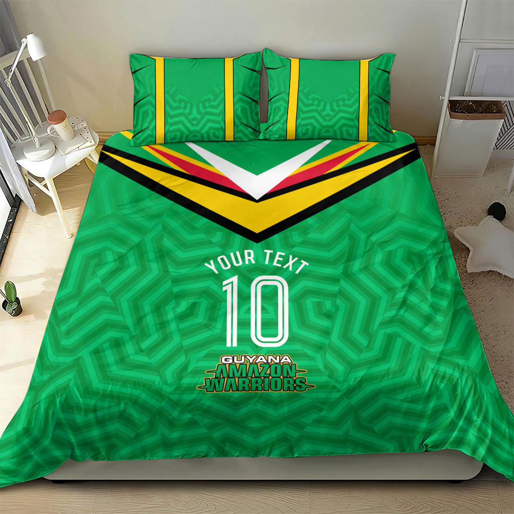 Personalized Guyana Cricket Amazon Warriors Bedding Set Tribal Warrior Mascot Fan