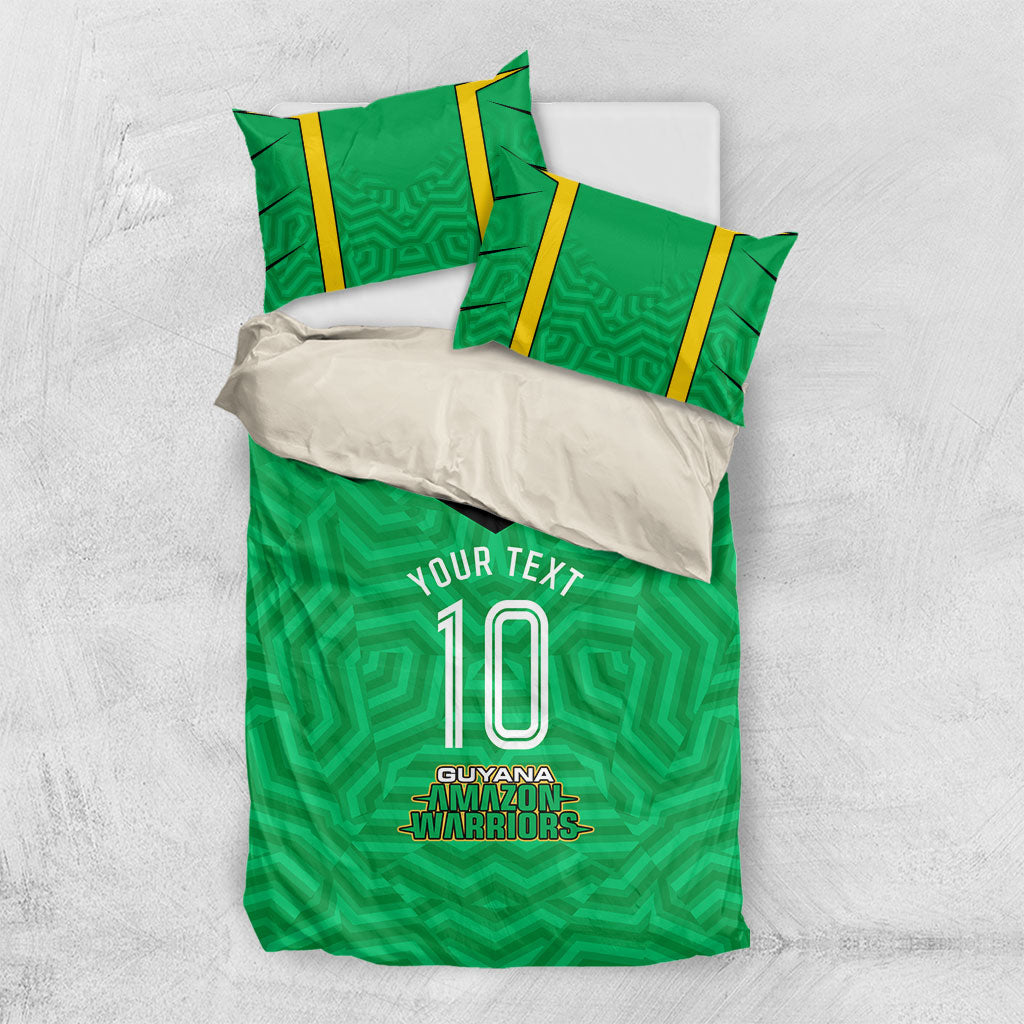 Personalized Guyana Cricket Amazon Warriors Bedding Set Tribal Warrior Mascot Fan