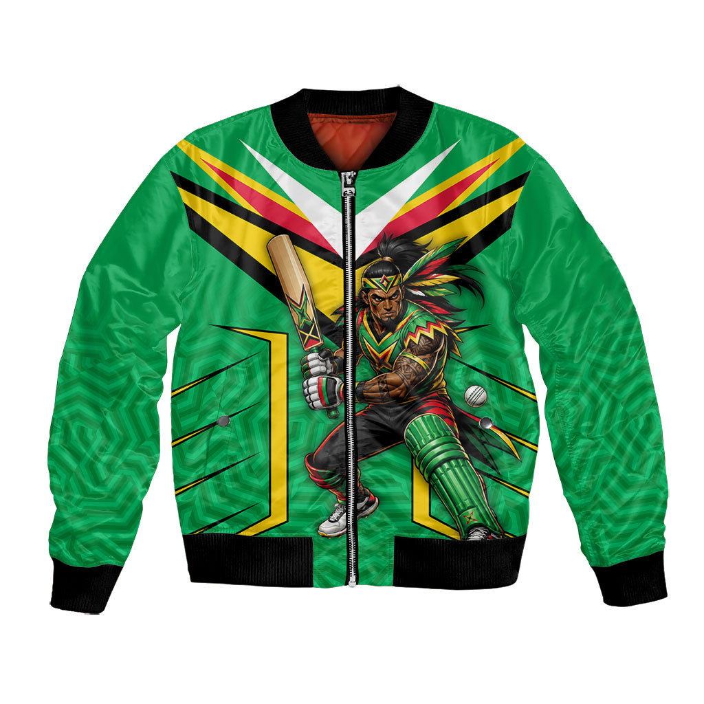 Personalized Guyana Cricket Amazon Warriors Bomber Jacket Tribal Warrior Mascot Fan