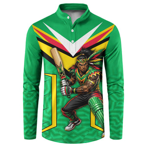 Personalized Guyana Cricket Amazon Warriors Button Sweatshirt Tribal Warrior Mascot Fan