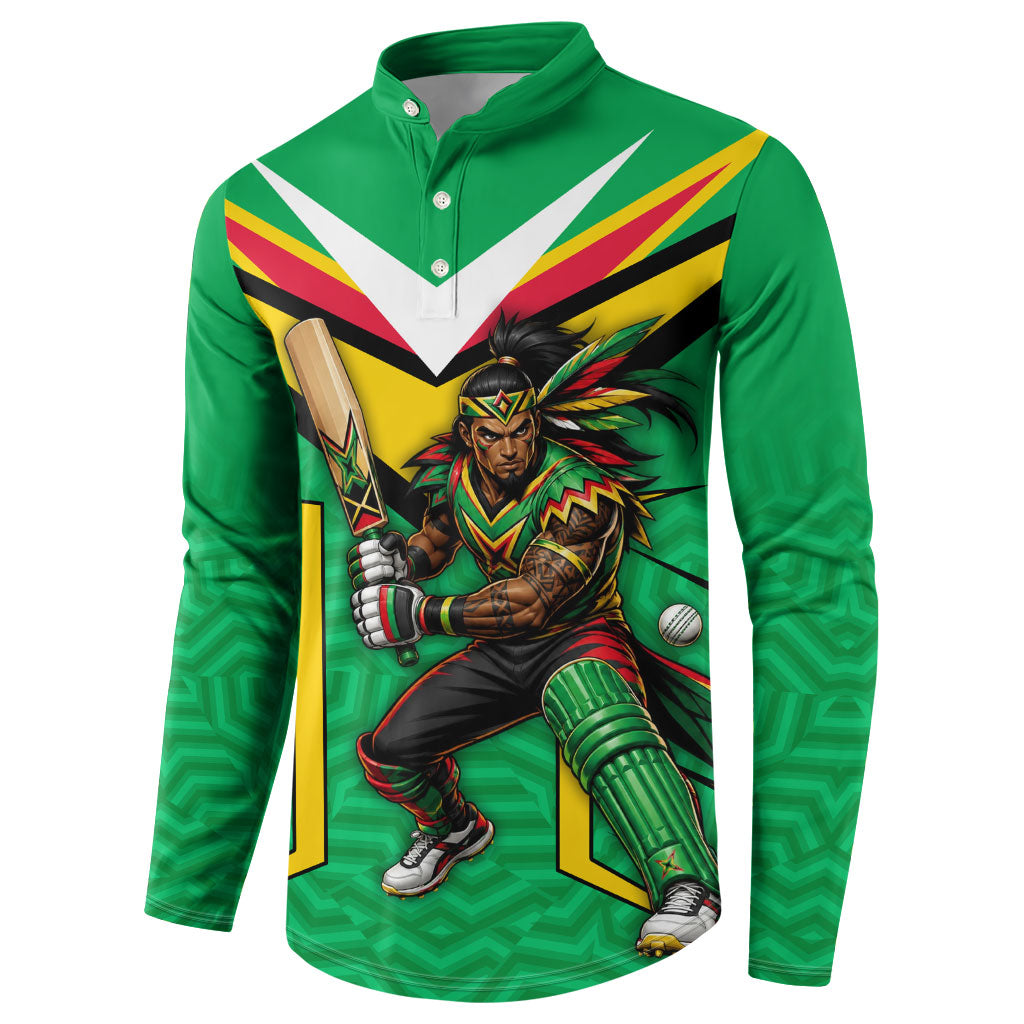 Personalized Guyana Cricket Amazon Warriors Button Sweatshirt Tribal Warrior Mascot Fan