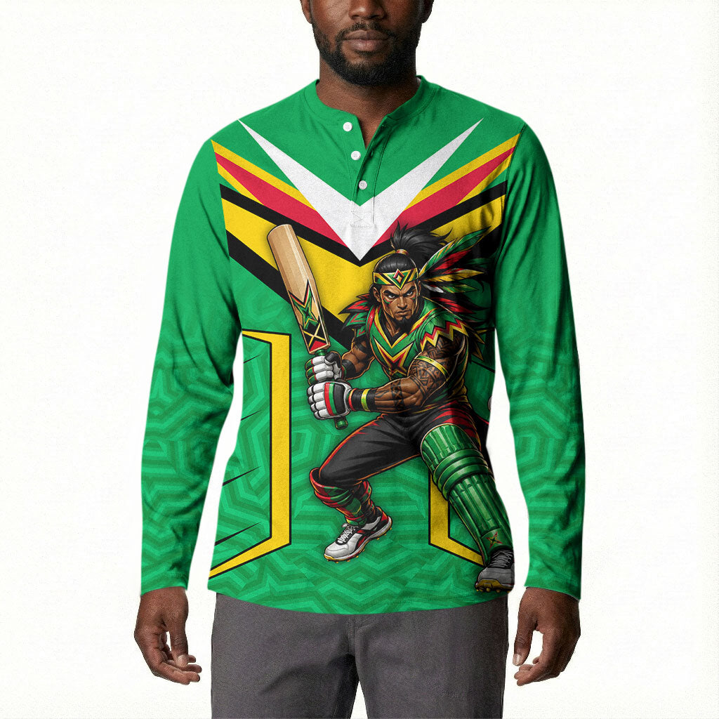 Personalized Guyana Cricket Amazon Warriors Button Sweatshirt Tribal Warrior Mascot Fan