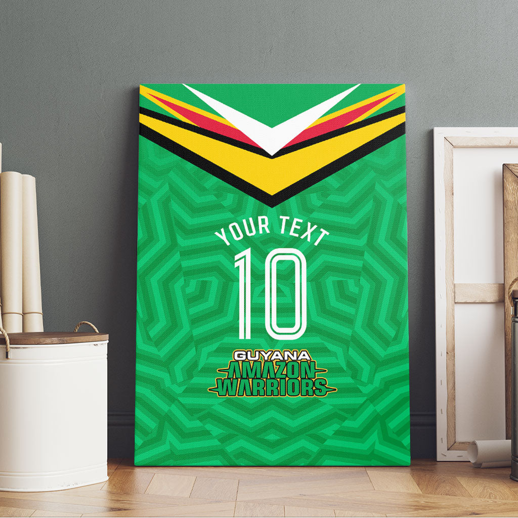 Personalized Guyana Cricket Amazon Warriors Canvas Wall Art Tribal Warrior Mascot Fan