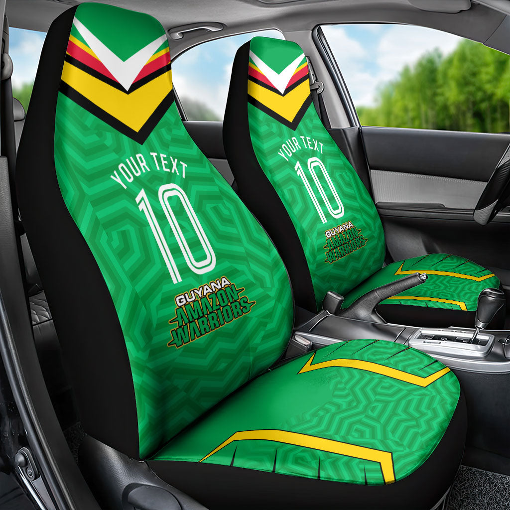 Personalized Guyana Cricket Amazon Warriors Car Seat Cover Tribal Warrior Mascot Fan
