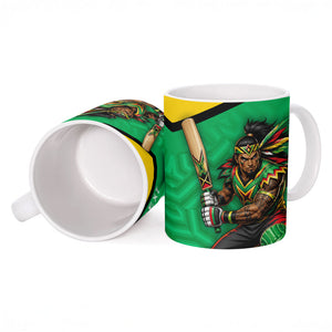 Personalized Guyana Cricket Amazon Warriors Ceramic Mug Tribal Warrior Mascot Fan
