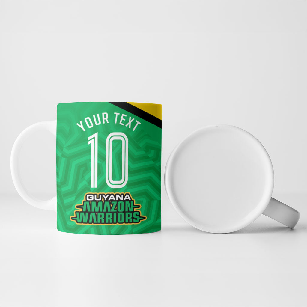 Personalized Guyana Cricket Amazon Warriors Ceramic Mug Tribal Warrior Mascot Fan