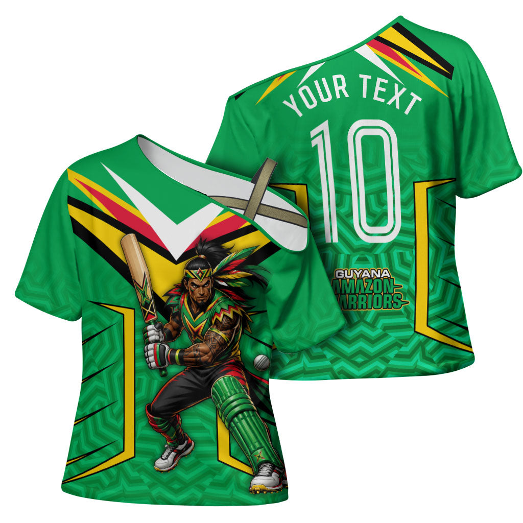 Personalized Guyana Cricket Amazon Warriors Cross Shoulder Shirt Tribal Warrior Mascot Fan