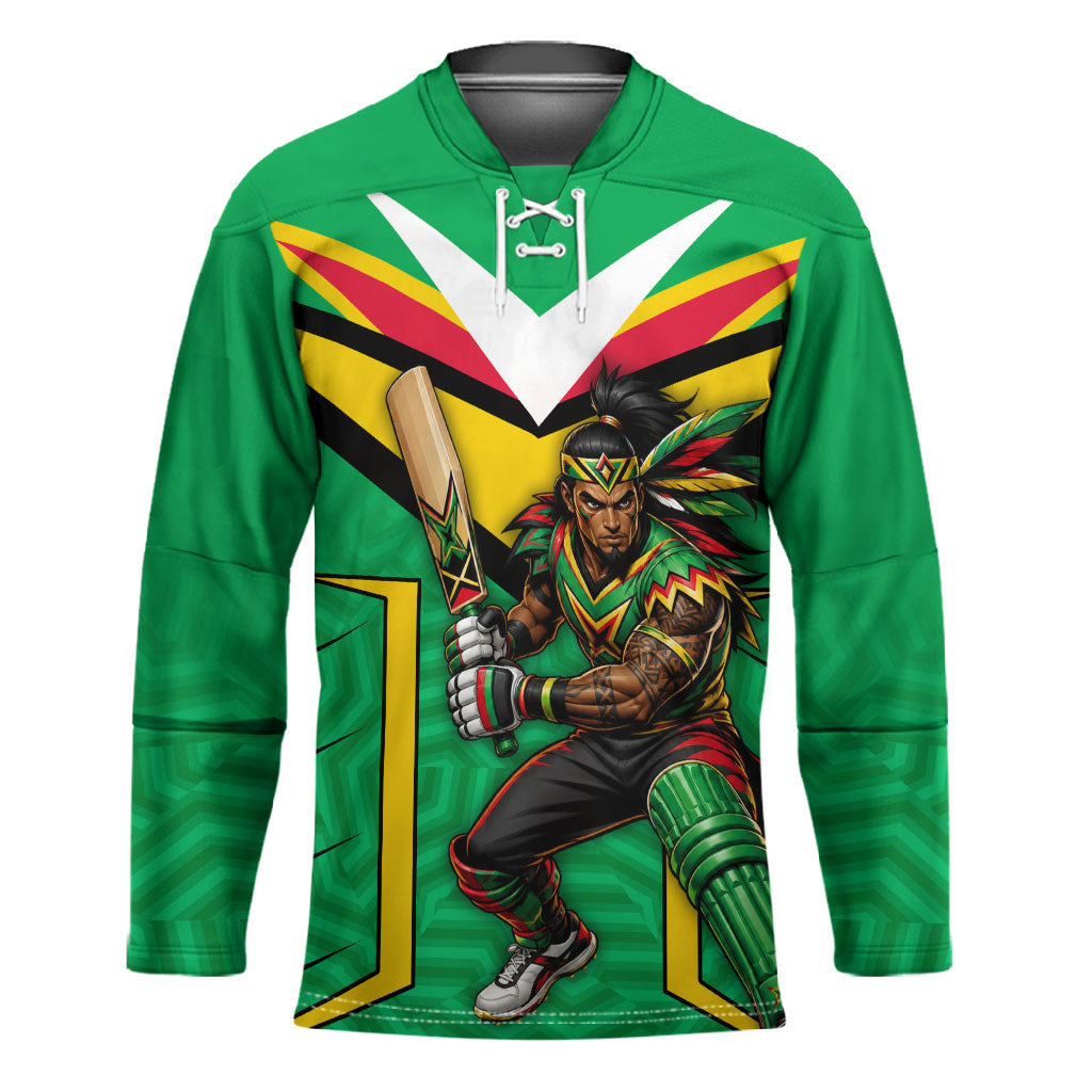 Personalized Guyana Cricket Amazon Warriors Hockey Jersey Tribal Warrior Mascot Fan