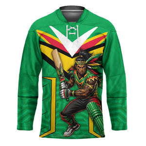 Personalized Guyana Cricket Amazon Warriors Hockey Jersey Tribal Warrior Mascot Fan