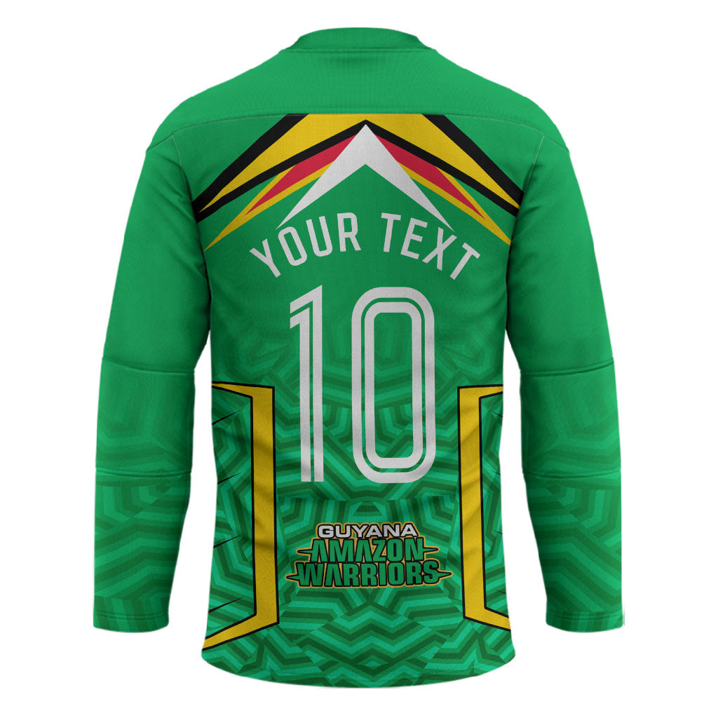 Personalized Guyana Cricket Amazon Warriors Hockey Jersey Tribal Warrior Mascot Fan