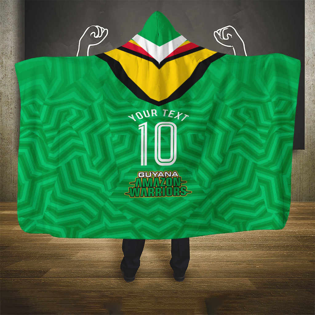 Personalized Guyana Cricket Amazon Warriors Hooded Blanket Tribal Warrior Mascot Fan