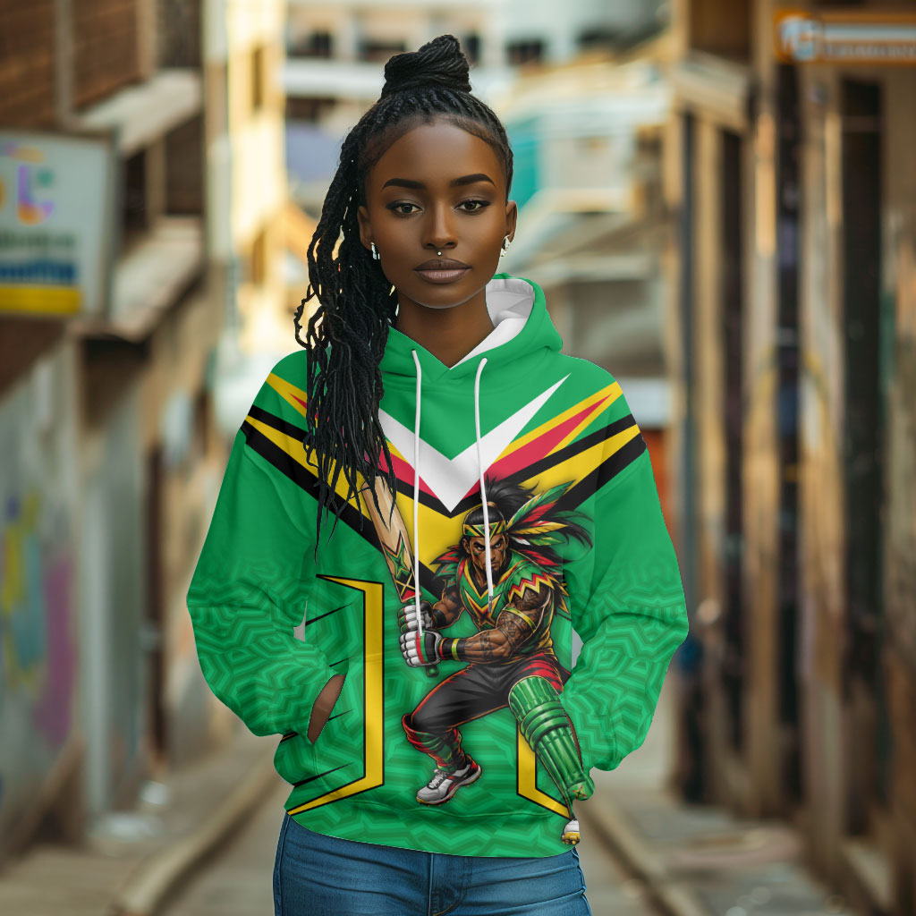 Personalized Guyana Cricket Amazon Warriors Hoodie Tribal Warrior Mascot Fan