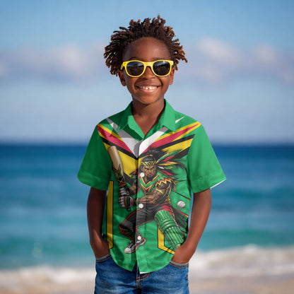 Personalized Guyana Cricket Amazon Warriors Kid Hawaiian Shirt Tribal Warrior Mascot Fan