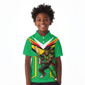 Personalized Guyana Cricket Amazon Warriors Kid Polo Shirt Tribal Warrior Mascot Fan