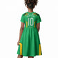 Personalized Guyana Cricket Amazon Warriors Kid Short Sleeve Dress Tribal Warrior Mascot Fan