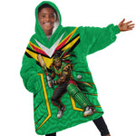 Personalized Guyana Cricket Amazon Warriors Kid Wearable Blanket Hoodie Tribal Warrior Mascot Fan