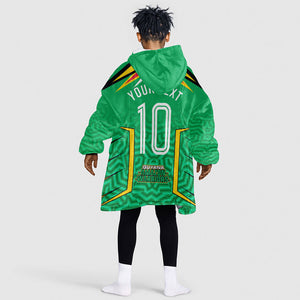 Personalized Guyana Cricket Amazon Warriors Kid Wearable Blanket Hoodie Tribal Warrior Mascot Fan