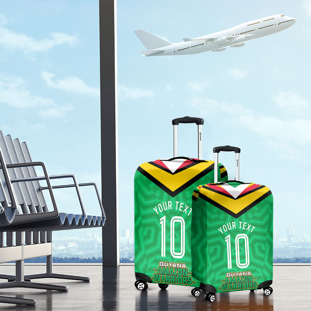 Personalized Guyana Cricket Amazon Warriors Luggage Cover Tribal Warrior Mascot Fan