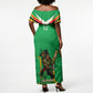 Personalized Guyana Cricket Amazon Warriors Off Shoulder Maxi Dress Tribal Warrior Mascot Fan