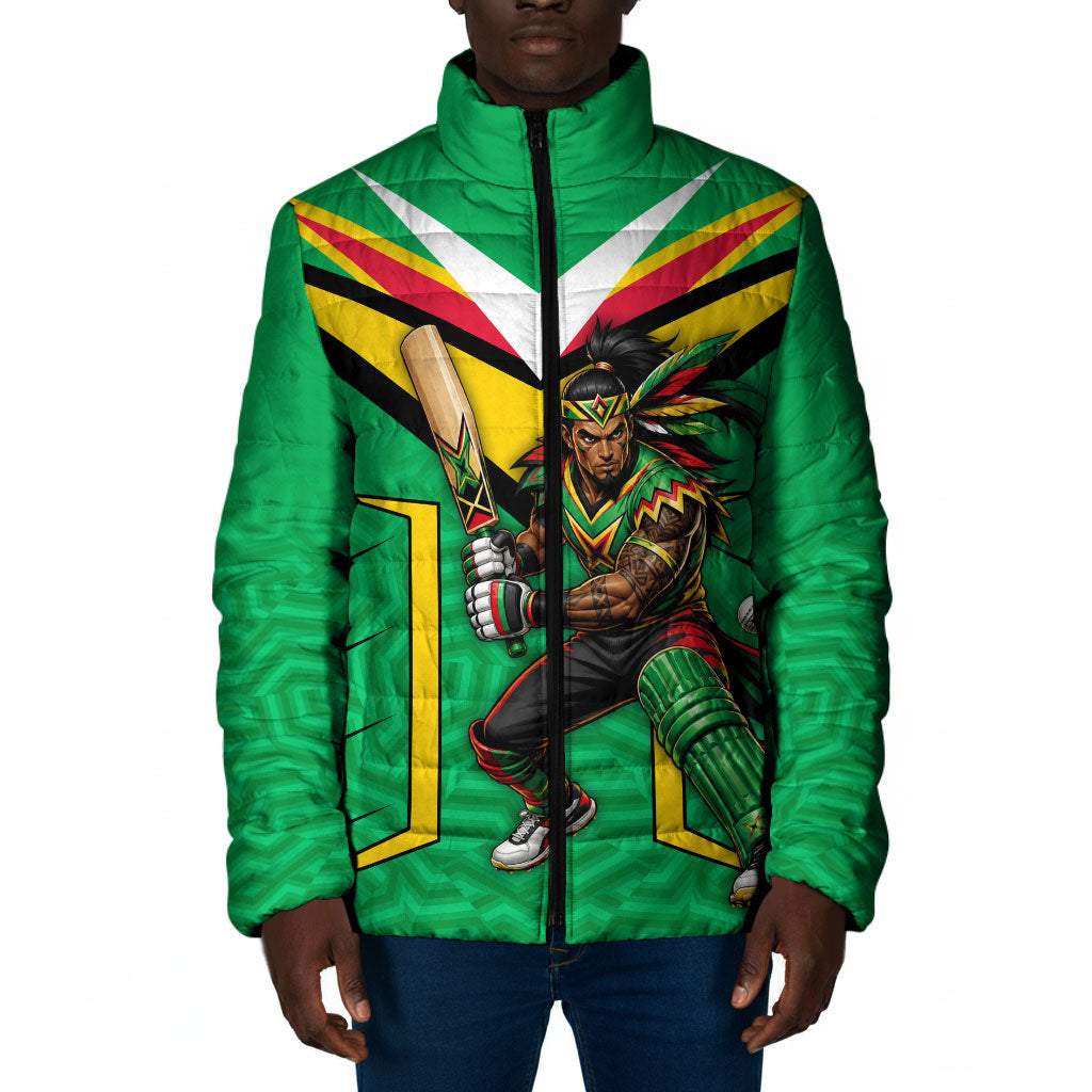 Personalized Guyana Cricket Amazon Warriors Padded Jacket Tribal Warrior Mascot Fan