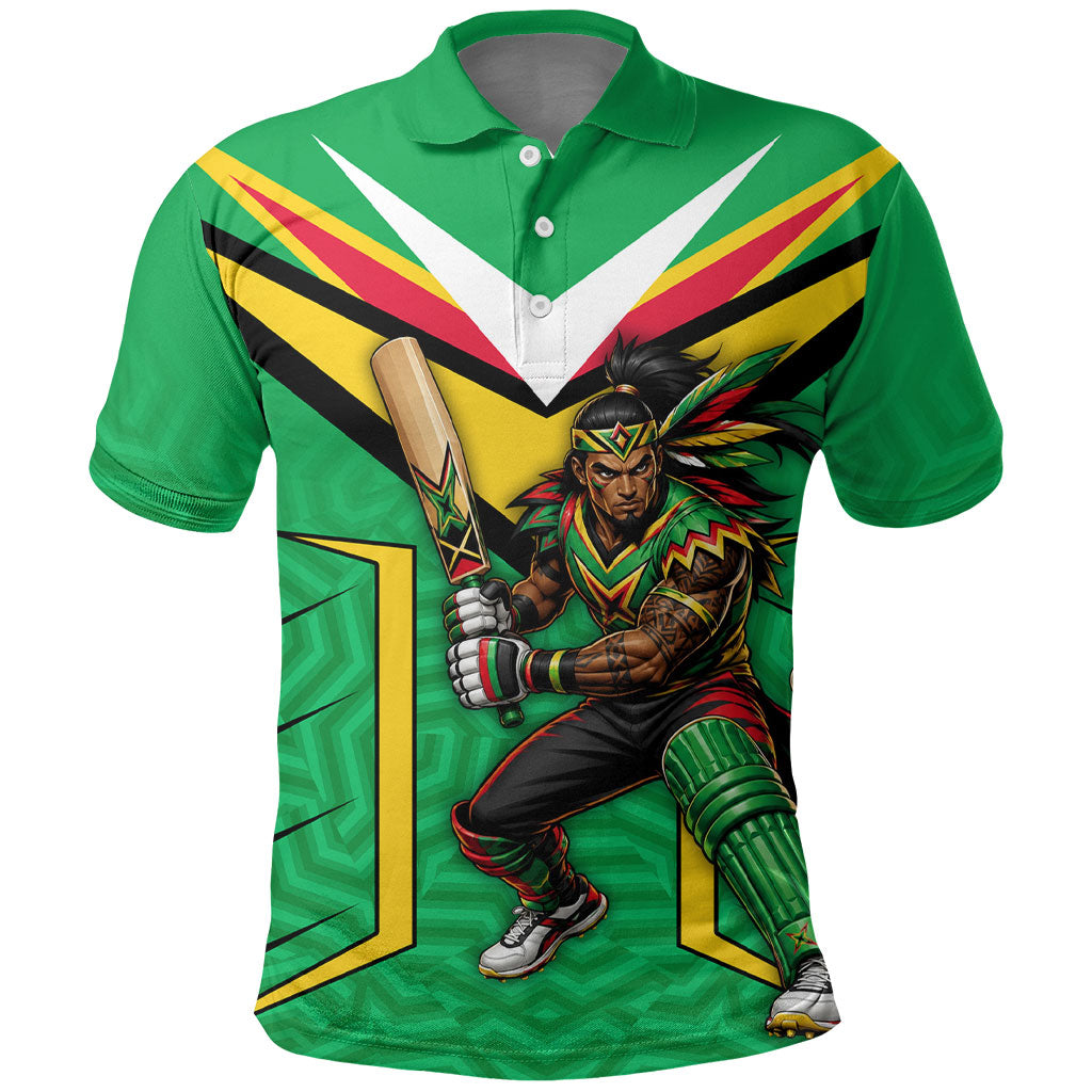 Personalized Guyana Cricket Amazon Warriors Polo Shirt Tribal Warrior Mascot Fan