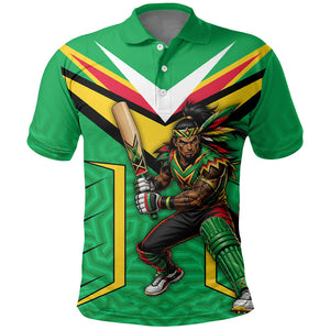 Personalized Guyana Cricket Amazon Warriors Polo Shirt Tribal Warrior Mascot Fan