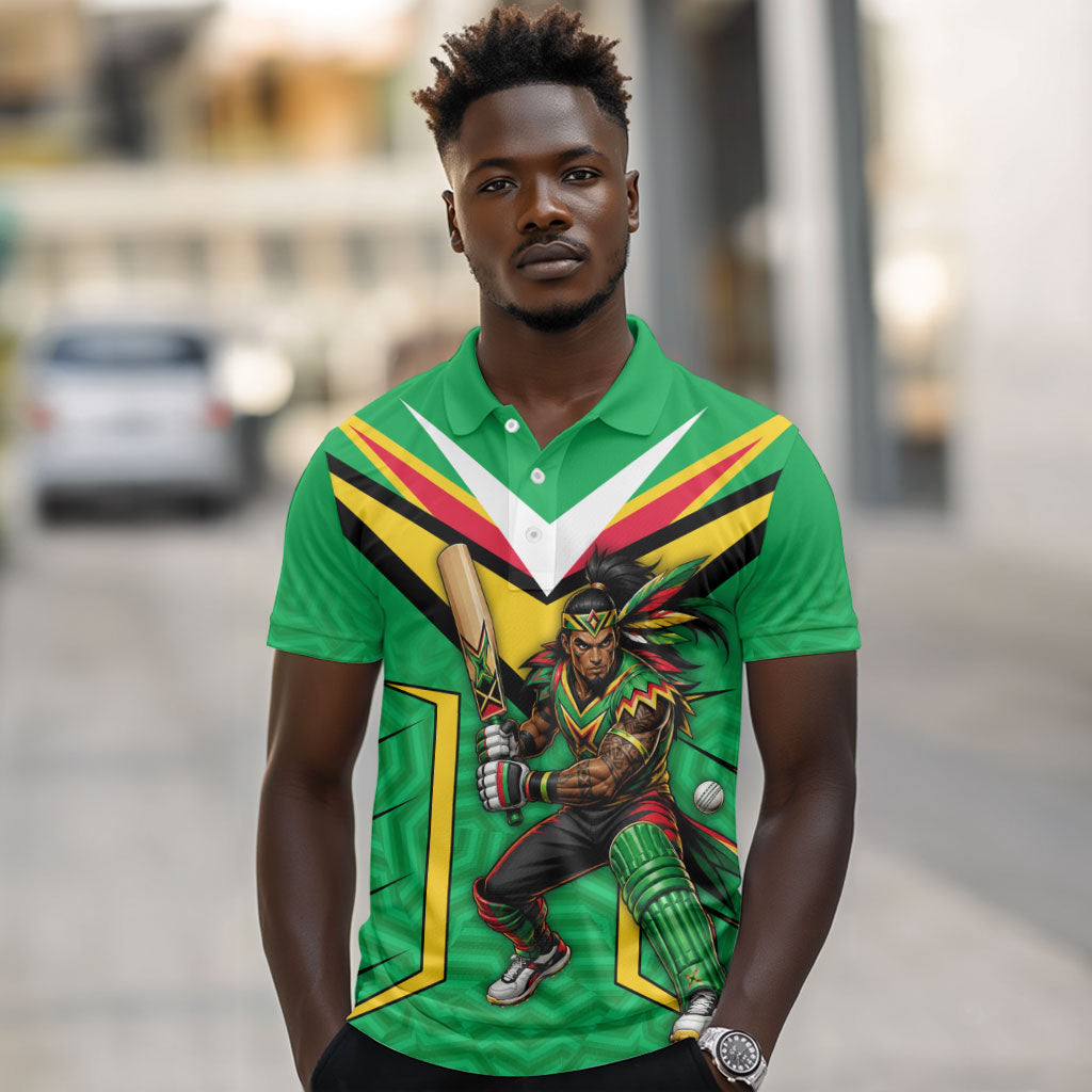 Personalized Guyana Cricket Amazon Warriors Polo Shirt Tribal Warrior Mascot Fan