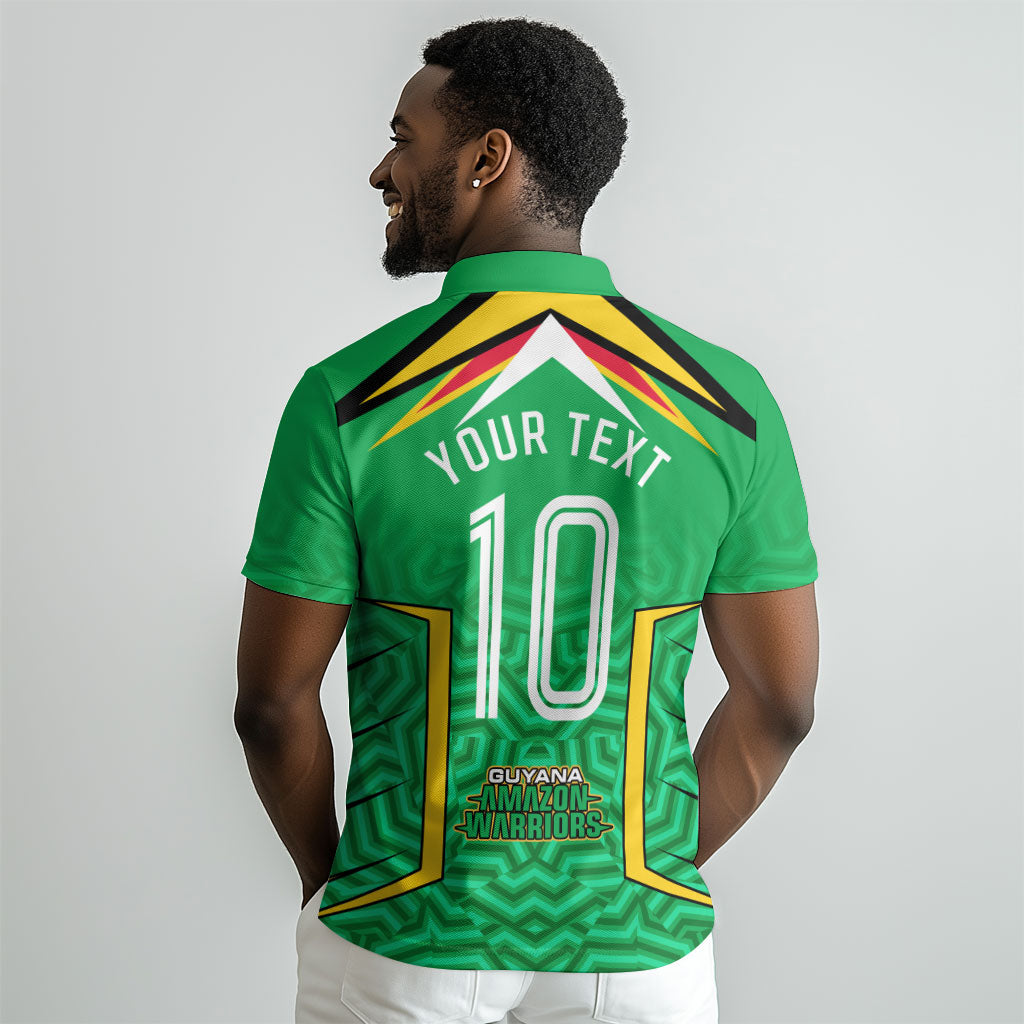 Personalized Guyana Cricket Amazon Warriors Polo Shirt Tribal Warrior Mascot Fan