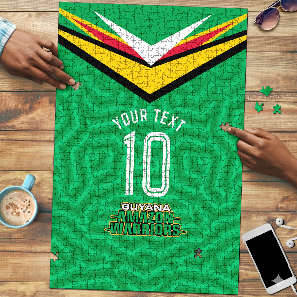 Personalized Guyana Cricket Amazon Warriors Puzzle Tribal Warrior Mascot Fan