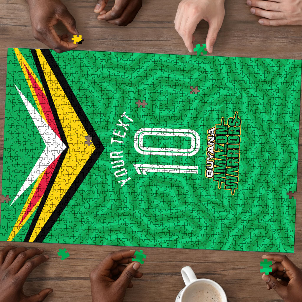 Personalized Guyana Cricket Amazon Warriors Puzzle Tribal Warrior Mascot Fan