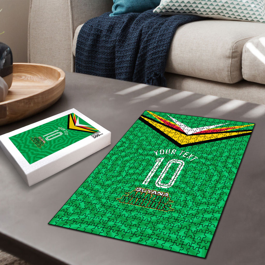 Personalized Guyana Cricket Amazon Warriors Puzzle Tribal Warrior Mascot Fan