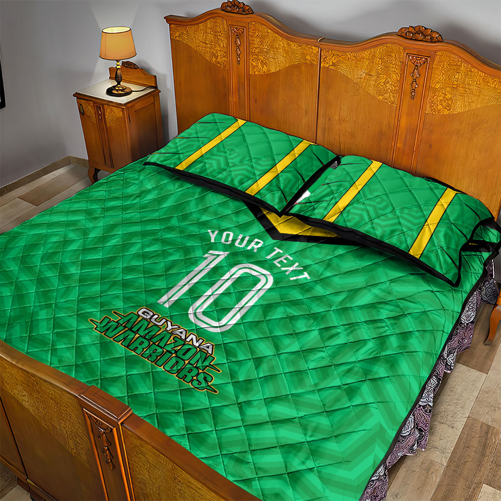 Personalized Guyana Cricket Amazon Warriors Quilt Bed Set Tribal Warrior Mascot Fan