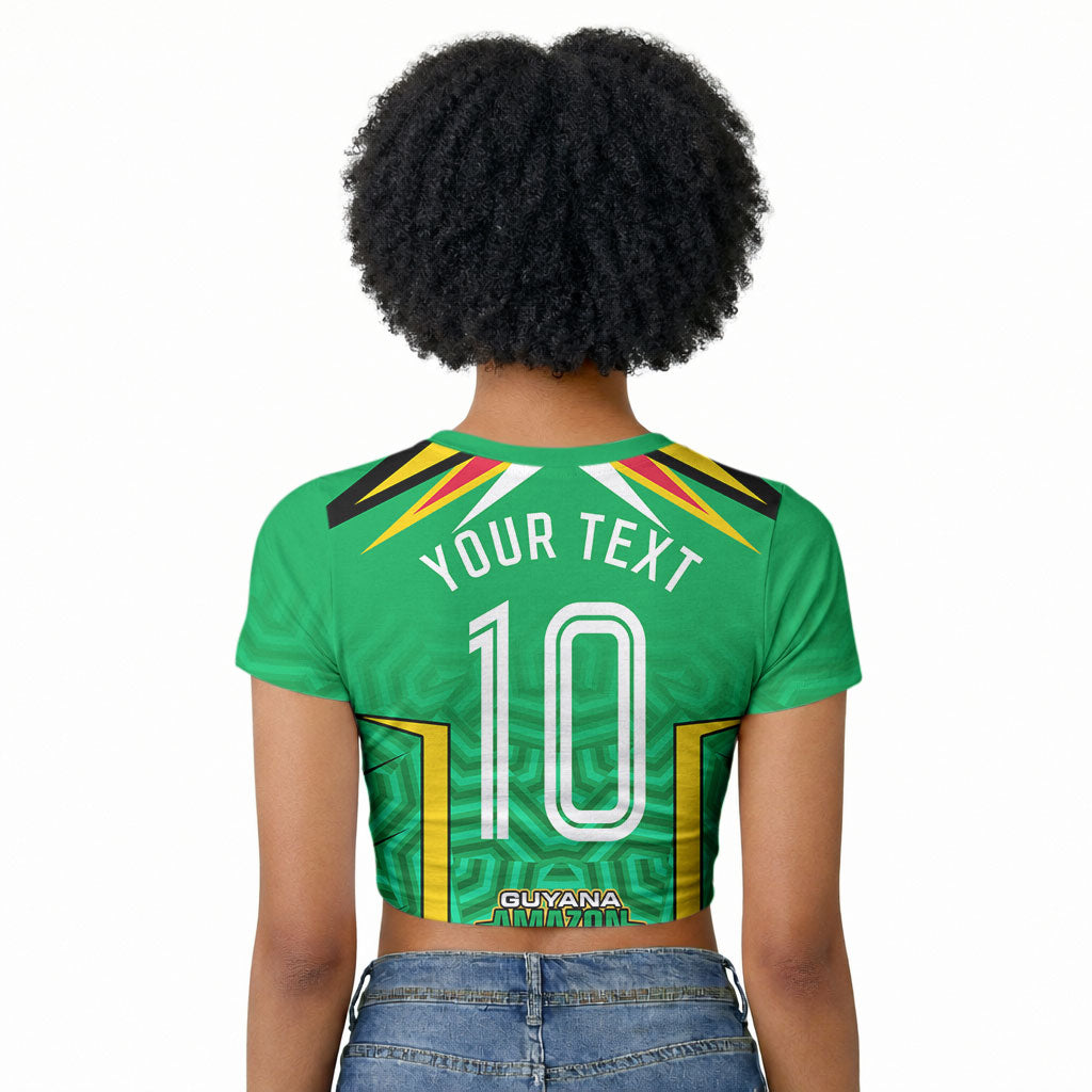 Personalized Guyana Cricket Amazon Warriors Raglan Cropped T shirt Tribal Warrior Mascot Fan