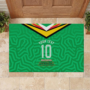 Personalized Guyana Cricket Amazon Warriors Rubber Doormat Tribal Warrior Mascot Fan