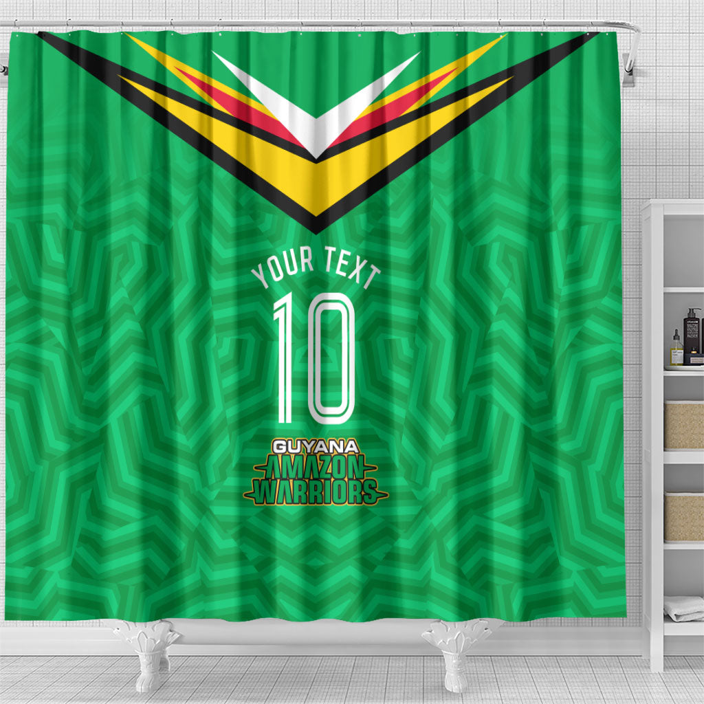 Personalized Guyana Cricket Amazon Warriors Shower Curtain Tribal Warrior Mascot Fan