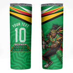 Personalized Guyana Cricket Amazon Warriors Skinny Tumbler Tribal Warrior Mascot Fan