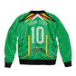 Personalized Guyana Cricket Amazon Warriors Sleeve Zip Bomber Jacket Tribal Warrior Mascot Fan
