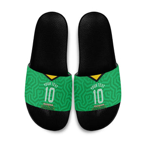 Personalized Guyana Cricket Amazon Warriors Slide Sandals Tribal Warrior Mascot Fan